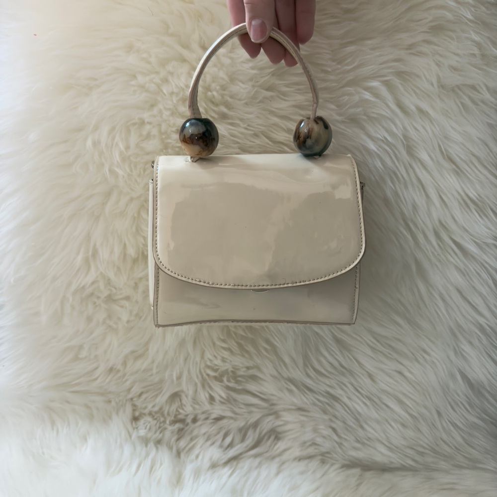 Cream Patent Purse
